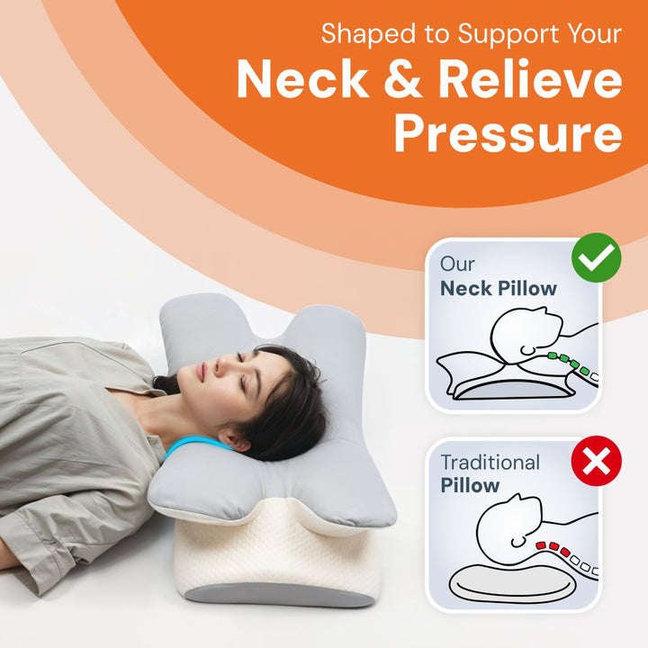 Pain Relief Pillow for Neck Support, Adjustable Cervical Pillow, Ergonomic Contour Memory Foam Pillow, Orthopedic Pillow for Side Back Stomach Sleeper