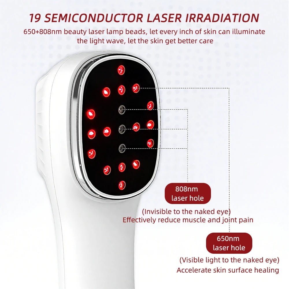 Handheld Red Light & Near-Infrared Therapy Wand for Face and Body - 650nm & 808nm Portable Skin & Joint Care Device
