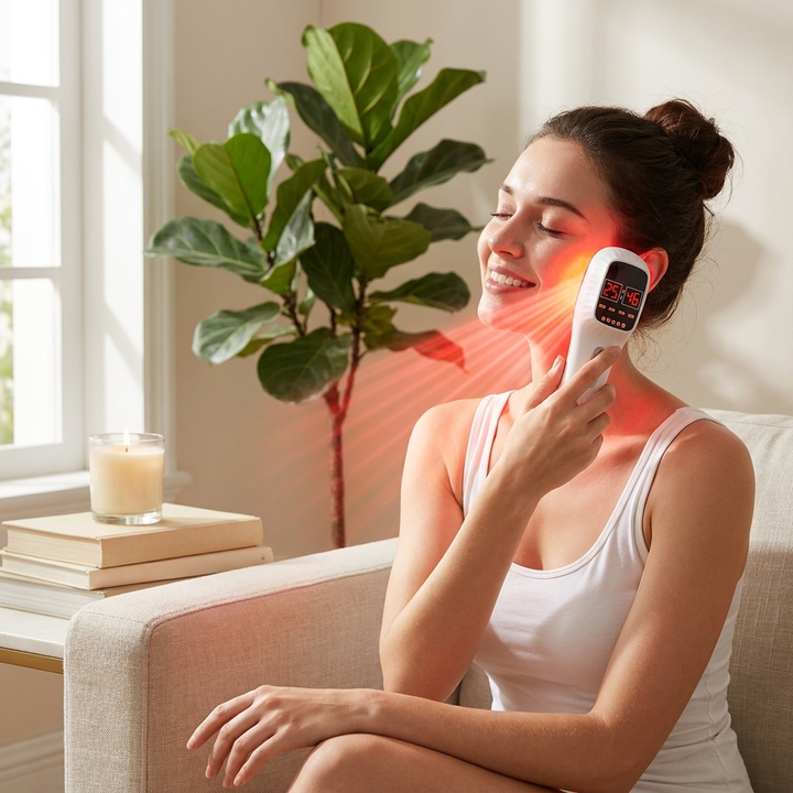 Handheld Red Light & Near-Infrared Therapy Wand for Face and Body - 650nm & 808nm Portable Skin & Joint Care Device